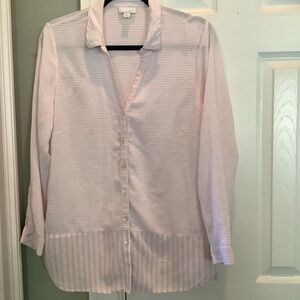 J. Jill Light Pink Striped Blouse
